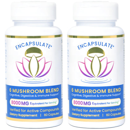 ENCAPSULATE Mélange de 6 Champignons 120 Caps, vue de face