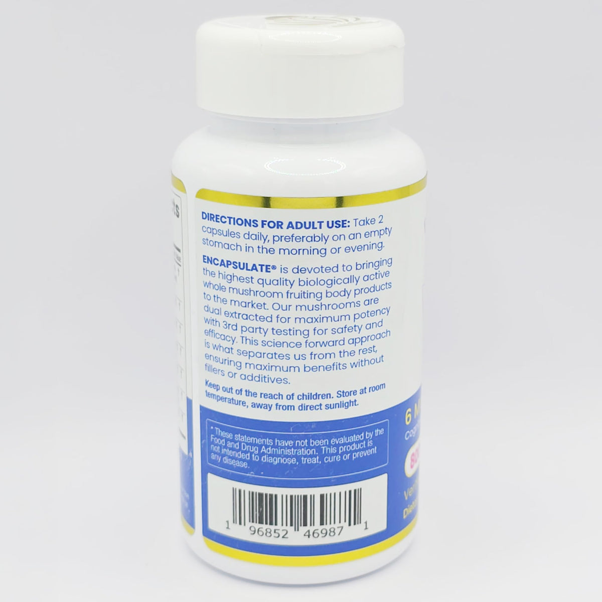 ENCAPSULATE Mélange de 6 Champignons 60 Capsules ouvertes avec capsules visibles