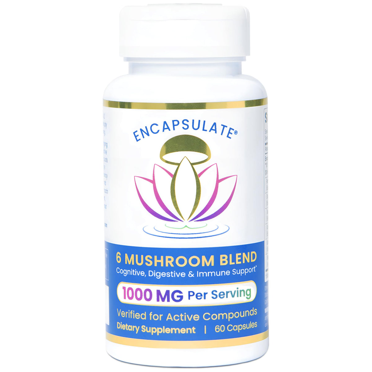 ENCAPSULATE Mélange de 6 Champignons 60 Capsules vue de face