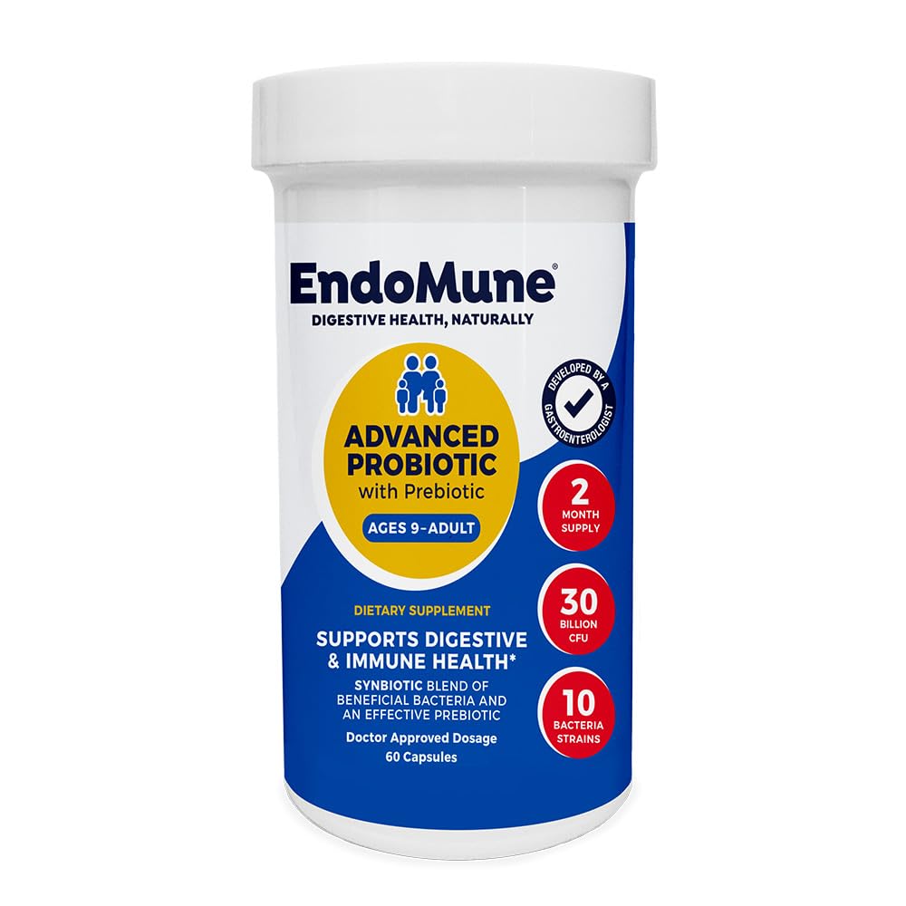 Endomune Complément Alimentaire Probiotique 60 Capsules Vegan, vue de face