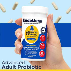 Endomune Probiotique 60 Capsules, vue arrière de l'emballage