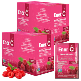 Ener-C Mélange Multivitaminé Électrolytes 60 Sachets Framboise vue de face