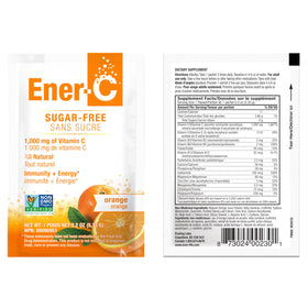 Ener-C Mélange Multivitaminé en sachets sur fond blanc