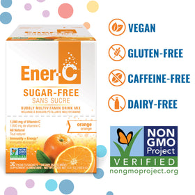 Ener-C Mélange Multivitaminé sachets avec étiquette et informations nutritionnelles