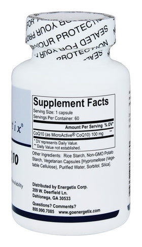Energetix MicroActive CoQ10 60 Capsules vue de côté
