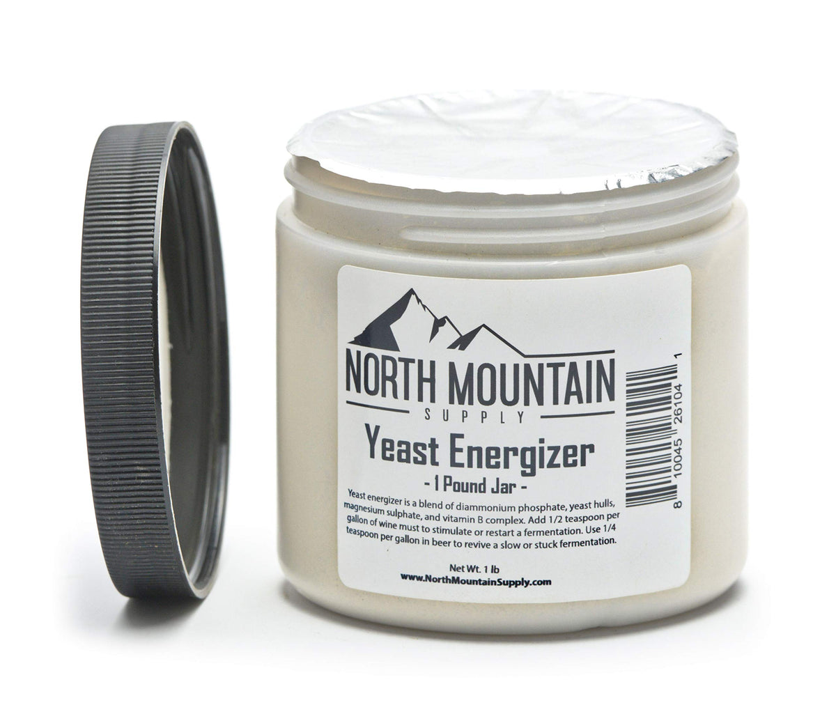 Energisant de levure North Mountain Supply 497g, pot hermétique en plastique