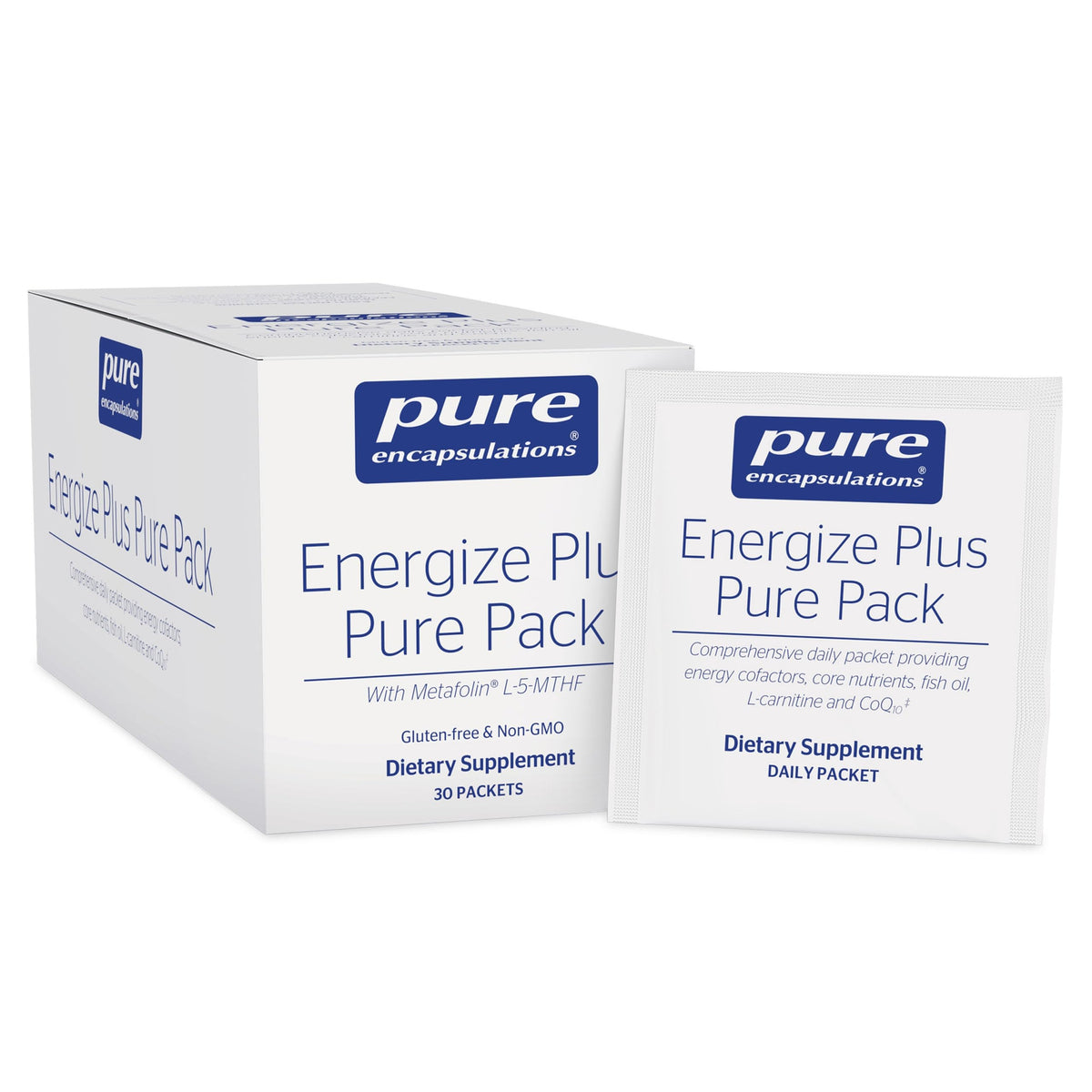 Energize Plus Pure Pack de Pure Encapsulations, 30 sachets en boîte
