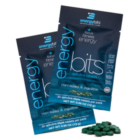 ENERGYBITS Spirulina Bio 60 comprimés d'algues, vue de face