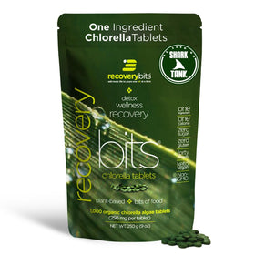 ENERGYBITS Tablettes de Chlorelle BIO 1000 unités, vue de l'emballage avant