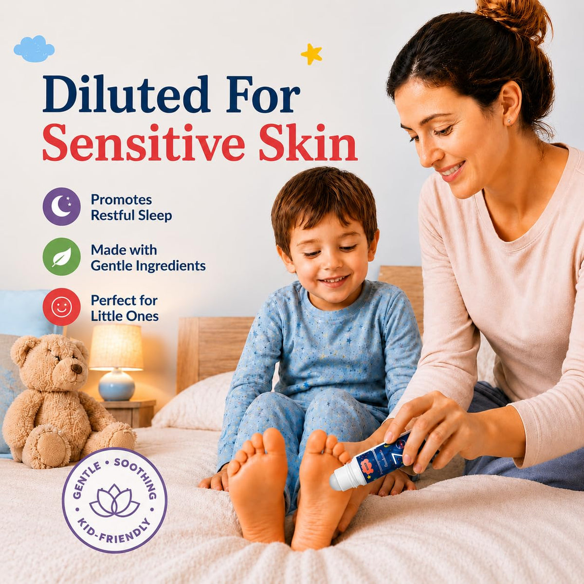 Enfant utilisant le Roll-On Magnésium Seven Minerals