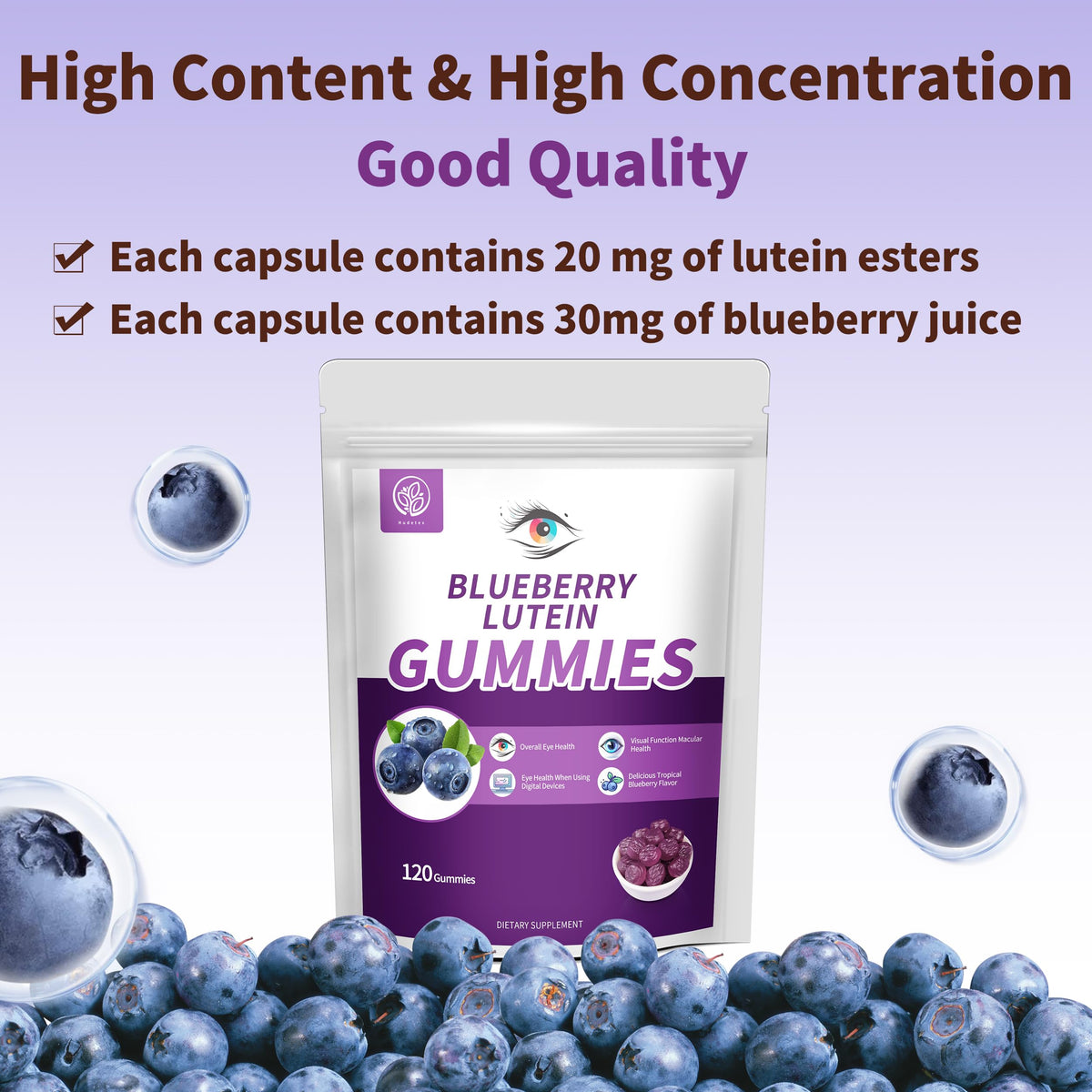 Enfants prenant des gummies Luteine Hudetex