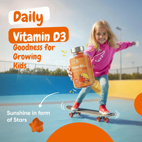 Enfants prenant des gummies maxmedix Vitamine D3 ensemble