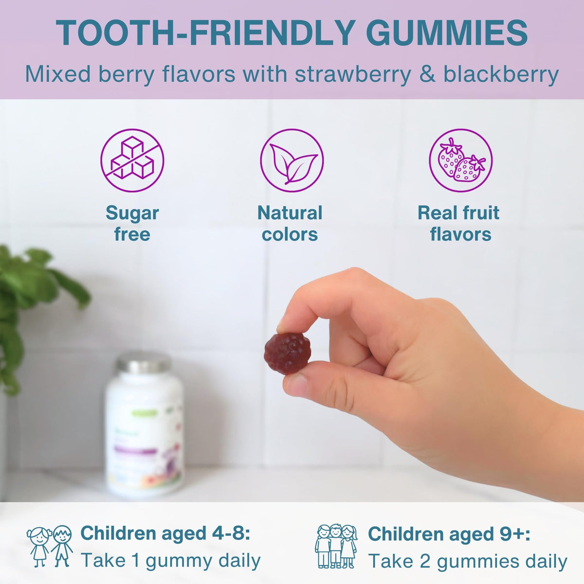 Enfants prenant des gummies multivitaminés Igennus