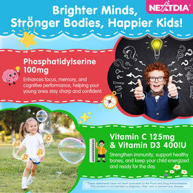 Enfants prenant des gummies Phosphatidylsérine Nextdia