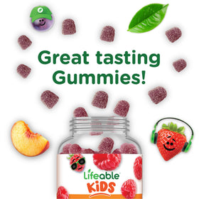Enfants prenant les Gummies B Complex à la fraise