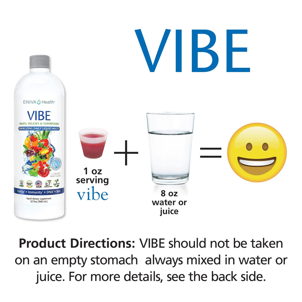 Eniva Vibe Multivitamines Liquides 32 oz - mise en scène sur table