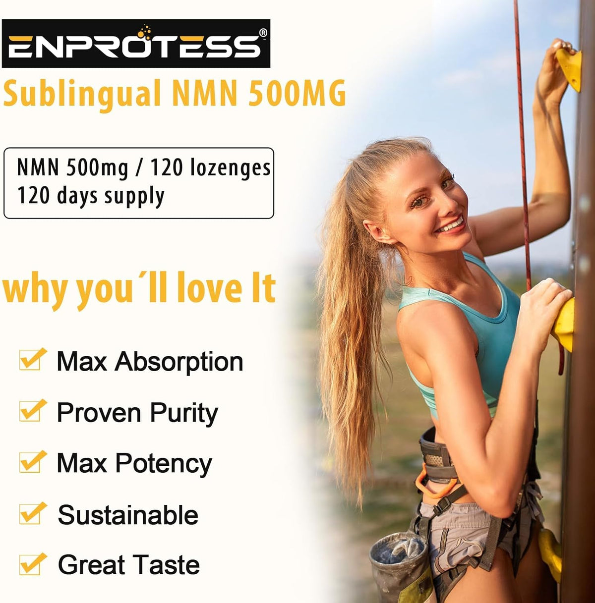 Enprotess NMN 500mg ingrédients de haute qualité