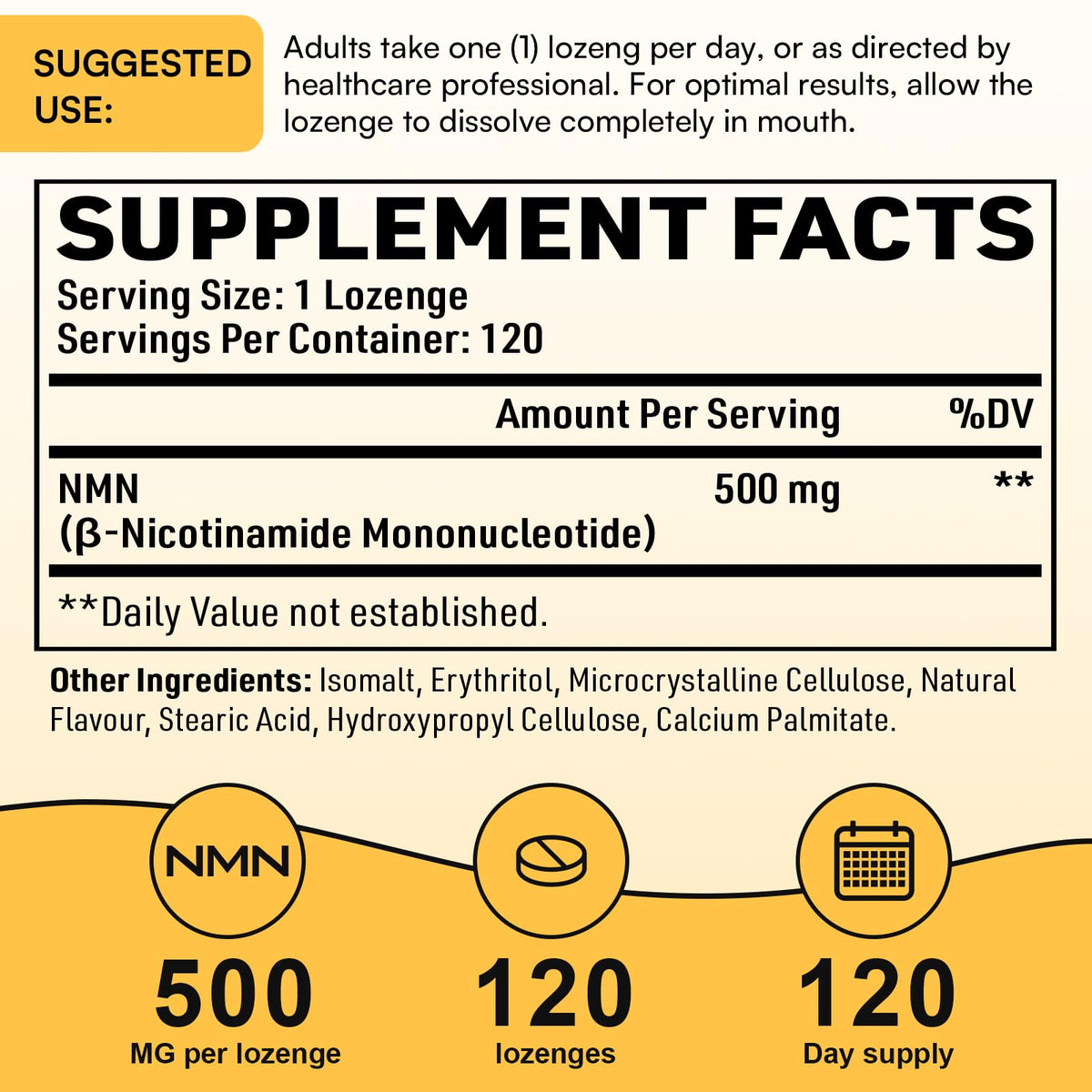 Enprotess NMN 500mg prise quotidienne de pastilles