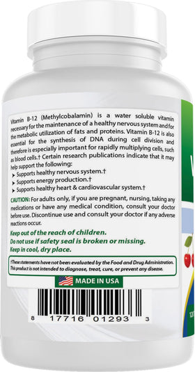 Ensemble de comprimés de vitamine B12 Best Naturals