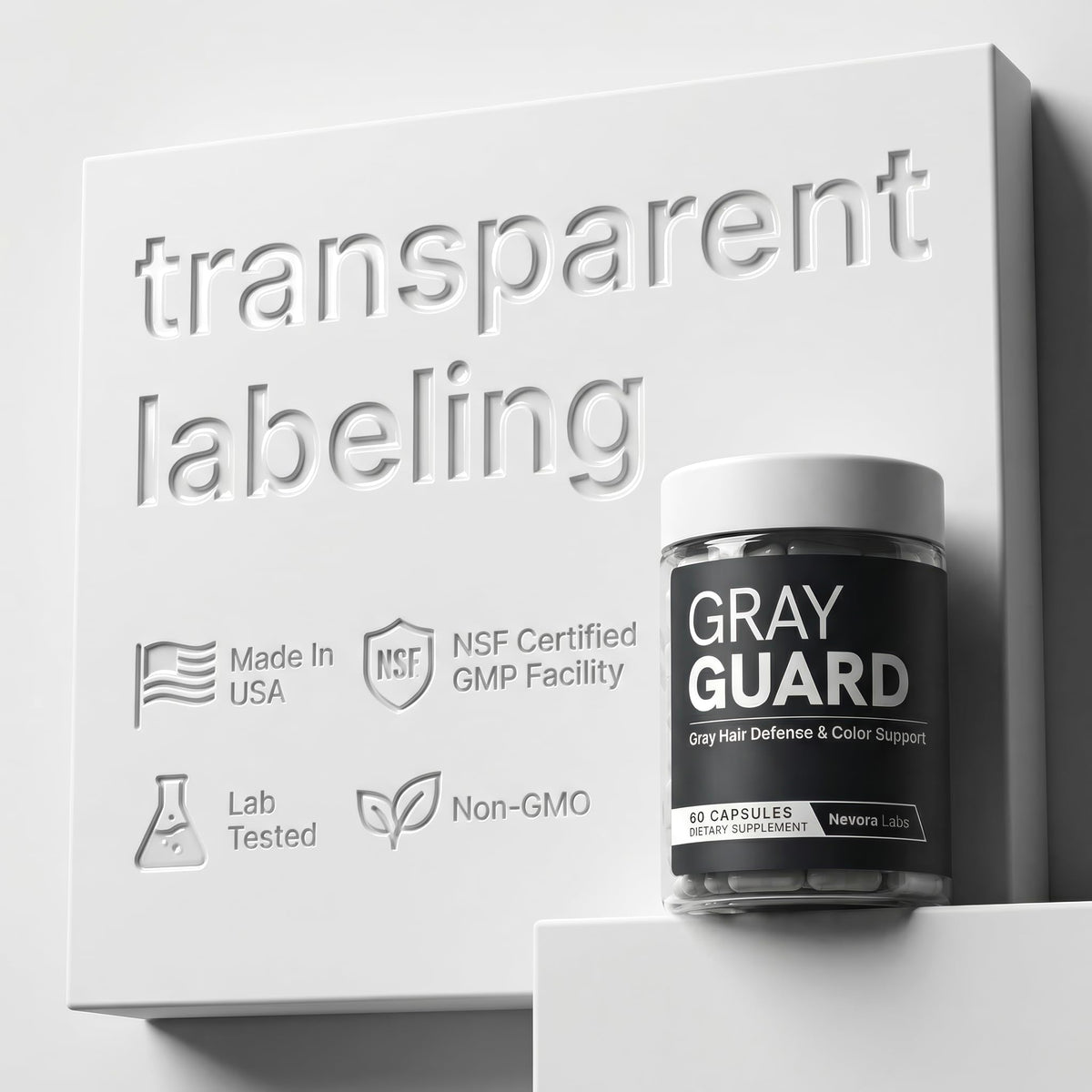 Ensemble de gélules Gray Guard sur une table