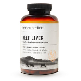 Enviromedica Capsules de Foie de Boeuf Élevé à l'Herbe, vue de face