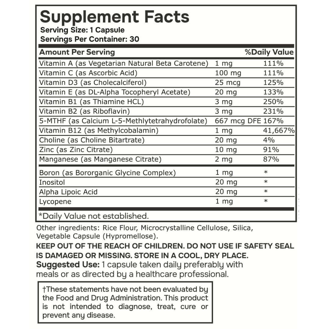 envitamin Complexe Multivitaminé Méthylé flacons sur une table
