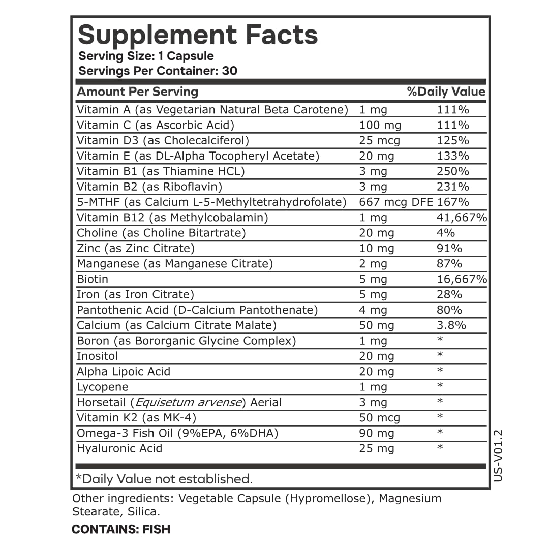 envitamin complexe multivitamines methylé femme 50g sur fond blanc
