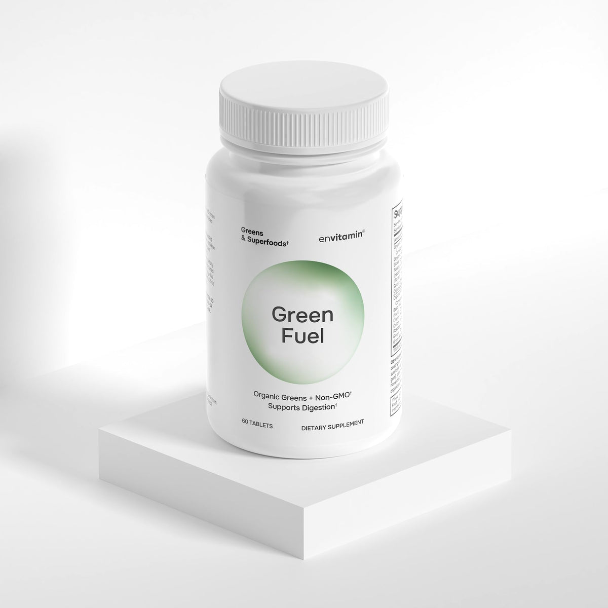 envitamin Green Fuel Tablettes Bio, prise avec un verre d'eau