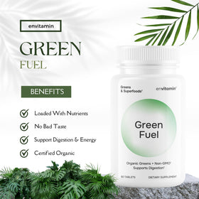 envitamin Green Fuel Tablettes Bio, vue arrière de l'emballage