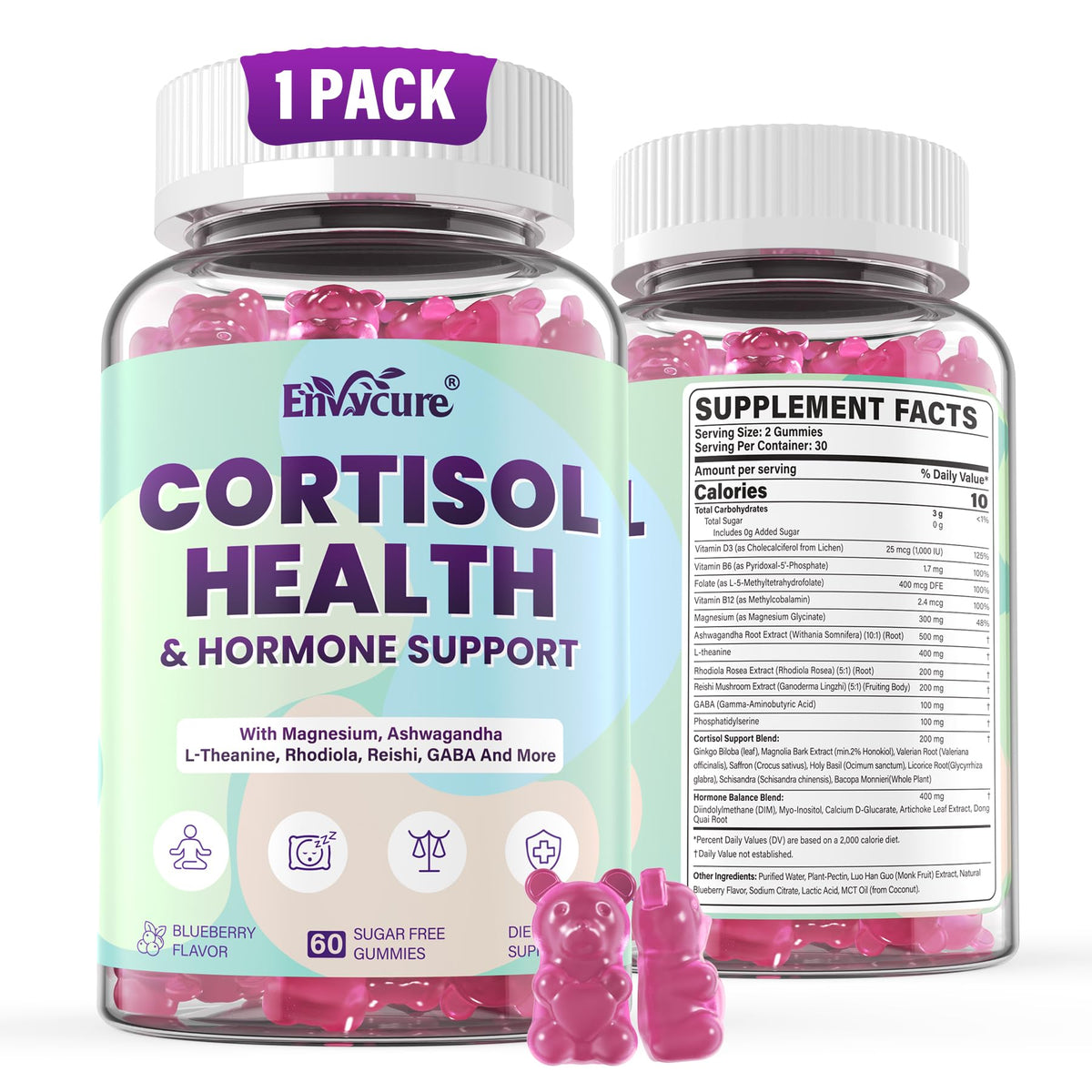 EnvyCure Compléments Alimentaires Cortisol 24 en 1 pot de 222g