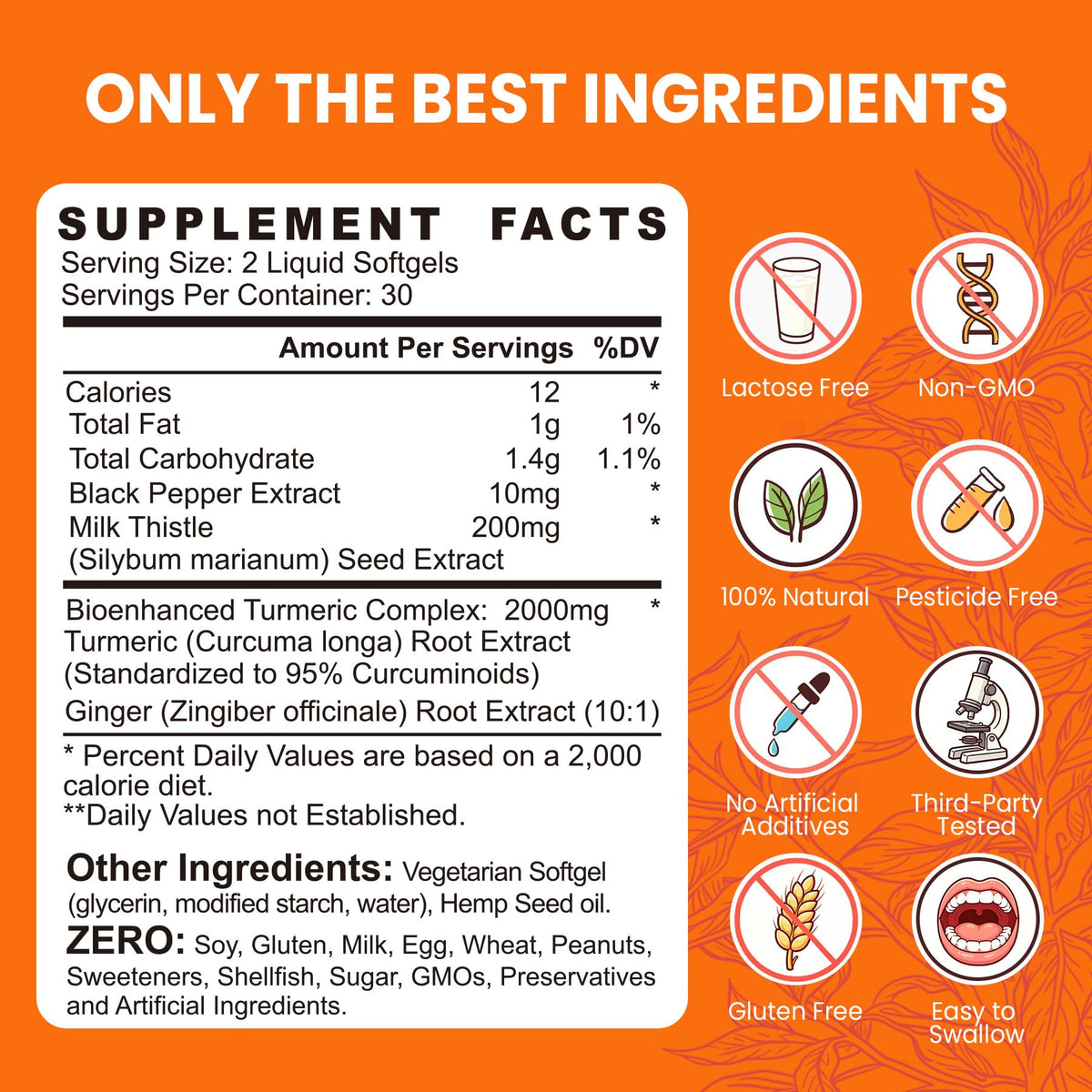 EnvyCure Curcuma Curcumine 2000mg capsules végétales avec étiquette
