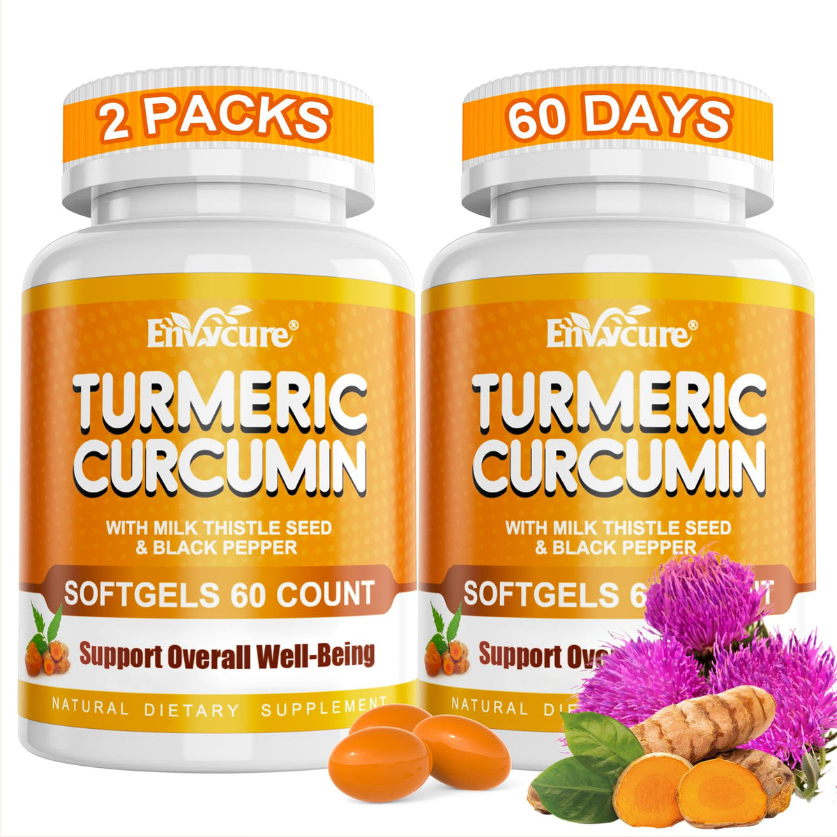 EnvyCure Curcuma Curcumine 2000mg capsules végétales en boîte