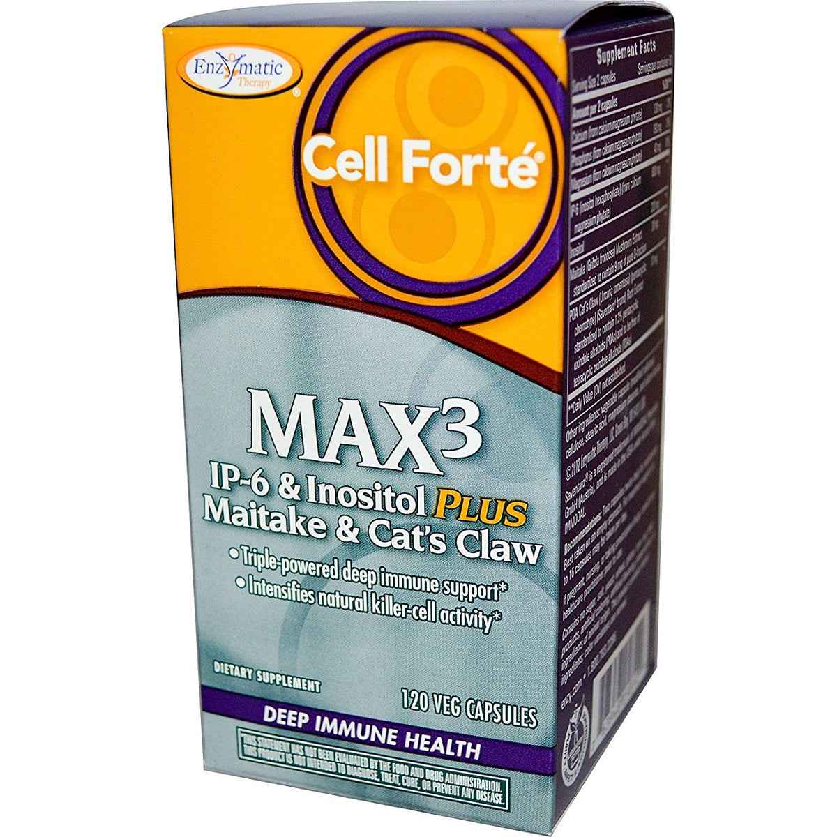 Enzymatic Therapy Cell Forté MAX3 IP-6 & Inositol 120 Vcaps pack de 2