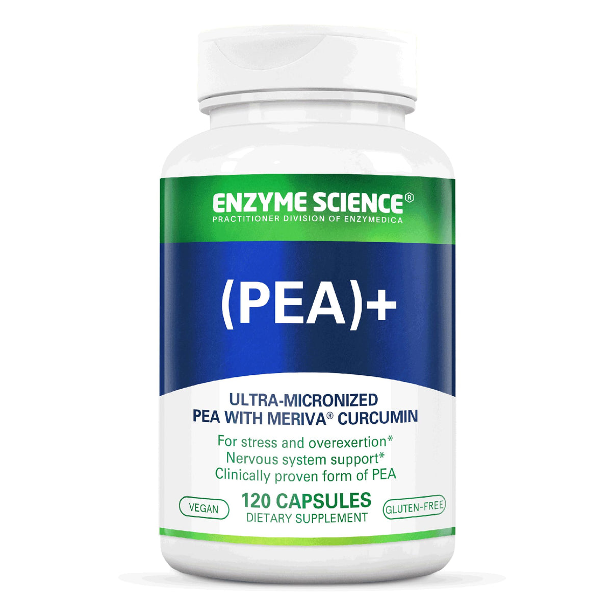 Enzyme Science Complément Alimentaire PEA Curcuma Meriva 120 Capsules vue de face