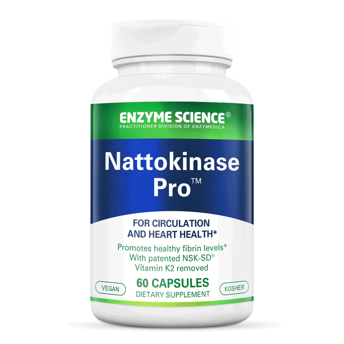 Enzyme Science Nattokinase Pro 60 capsules vue de face