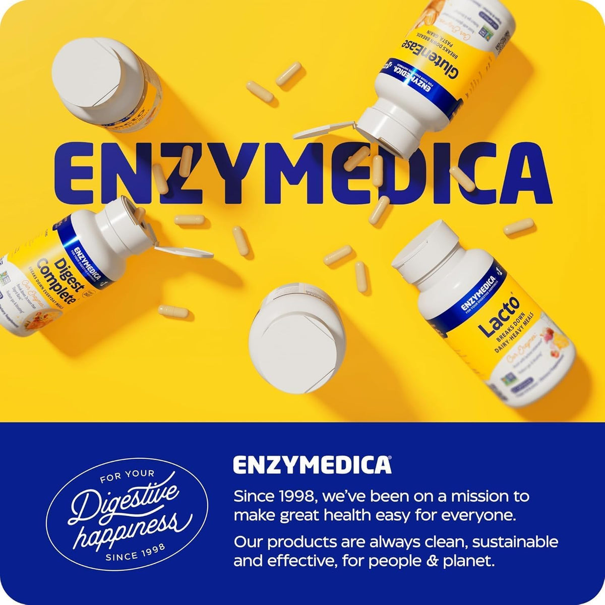 Enzymedica Acid Soothe avec un verre d'eau