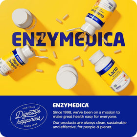 Enzymedica Acid Soothe avec un verre d'eau