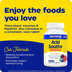 Enzymedica Acid Soothe comprimés à mâcher arrières