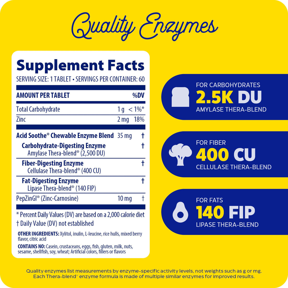 Enzymedica Acid Soothe comprimés à mâcher côté