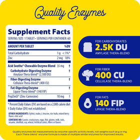 Enzymedica Acid Soothe comprimés à mâcher côté