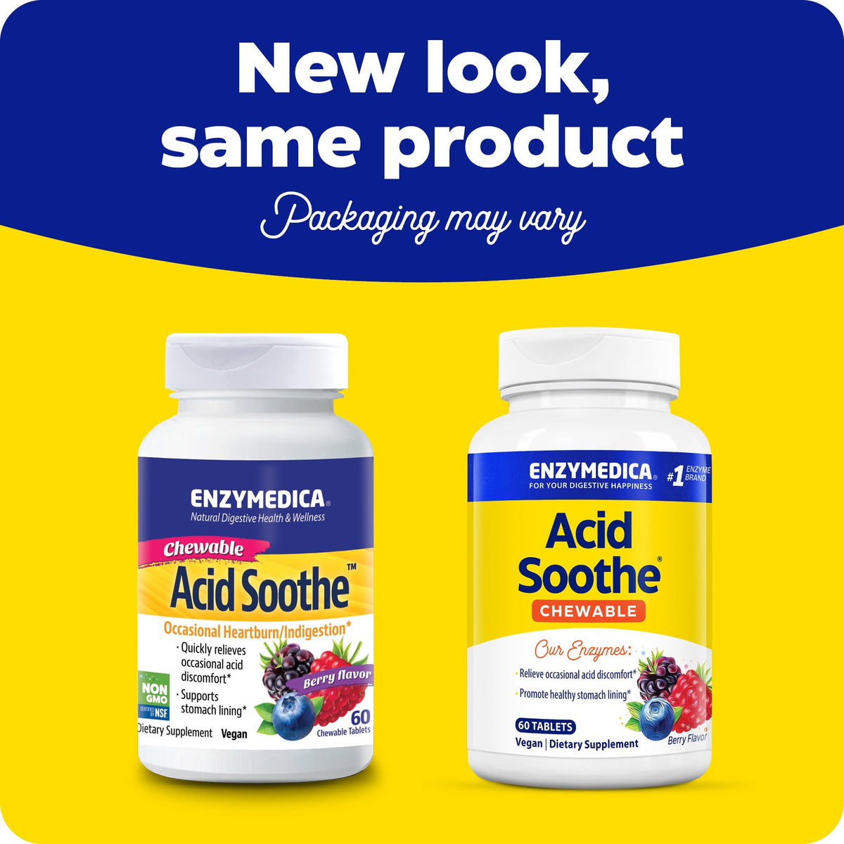 Enzymedica Acid Soothe comprimés à mâcher emballage
