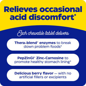 Enzymedica Acid Soothe comprimés à mâcher en gros plan