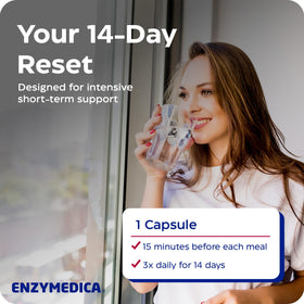 Enzymedica Candidase Extra Strength, capsules sur un fond neutre