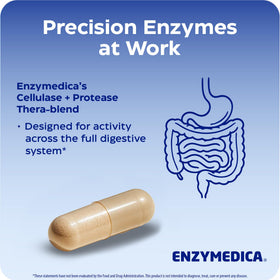 Enzymedica Candidase Extra Strength sur une table avec des ingrédients naturels