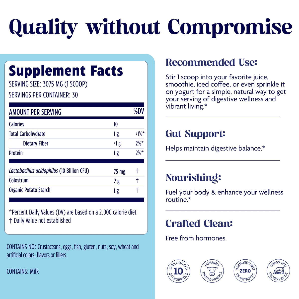 Enzymedica Colostrum + Probiotics Poudre 150g avec une cuillère