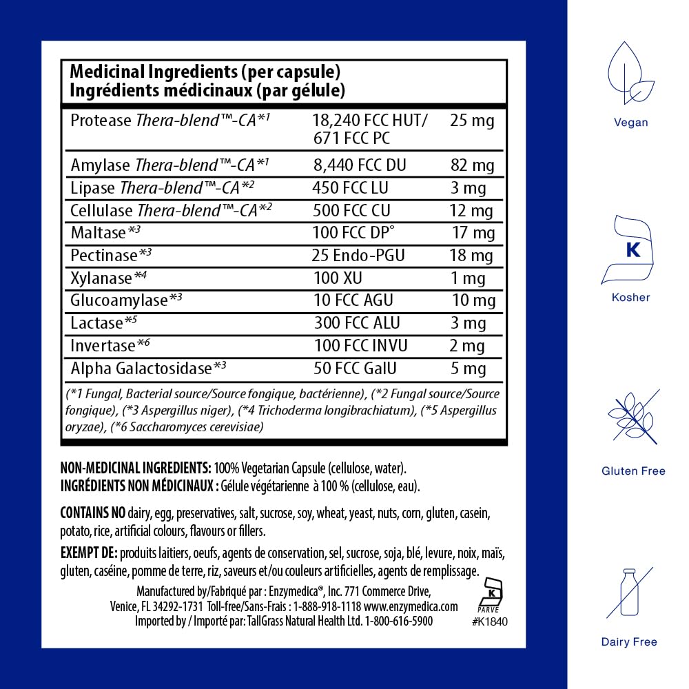 Enzymedica daily Basic 90 capsules avec d'autres compléments
