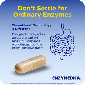Enzymedica daily Basic + Probiotics sur une table avec d'autres compléments