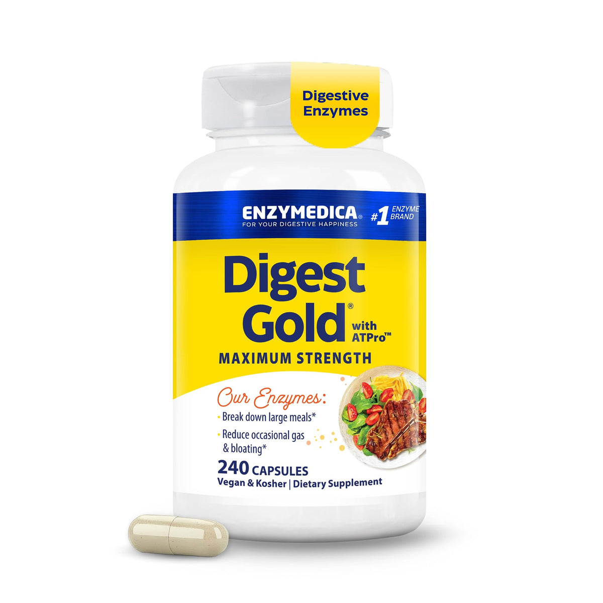 Enzymedica daily Gold 240 capsules vue de face