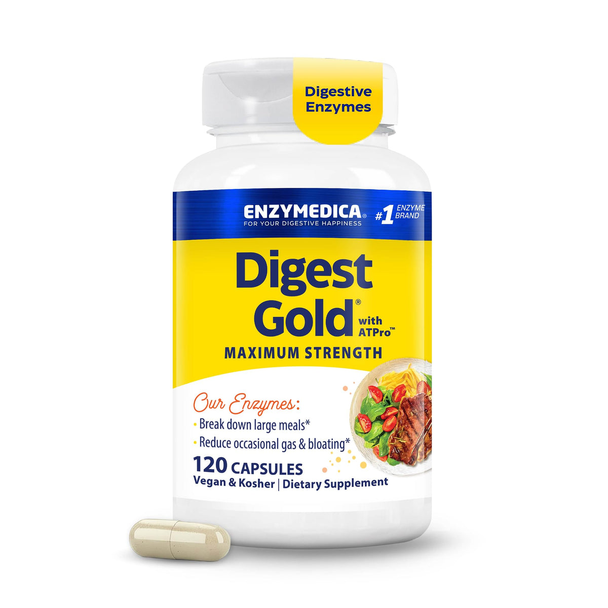 Enzymedica daily Gold flacon de 120 capsules vue de face