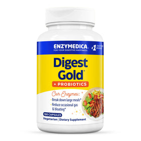 Enzymedica daily Gold + Probiotics 180 capsules, vue de face